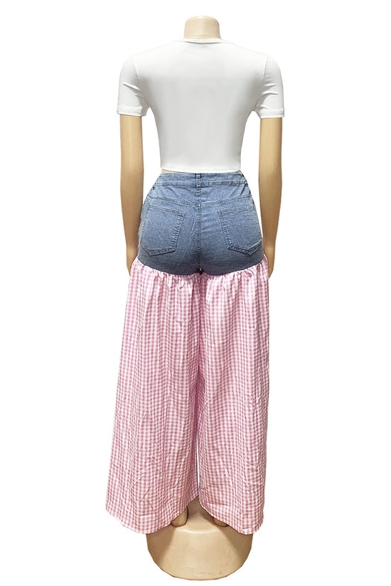 Chic Checkered Pants and Tee Set