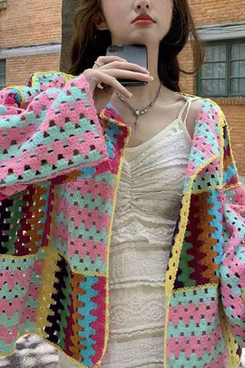Vibrant Patchwork Cardigan