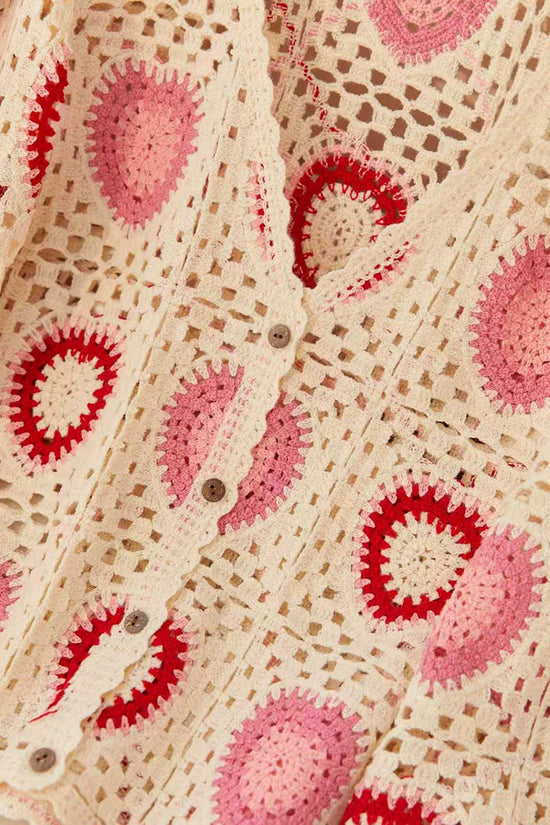 Crochet Heart Pattern Cardigan