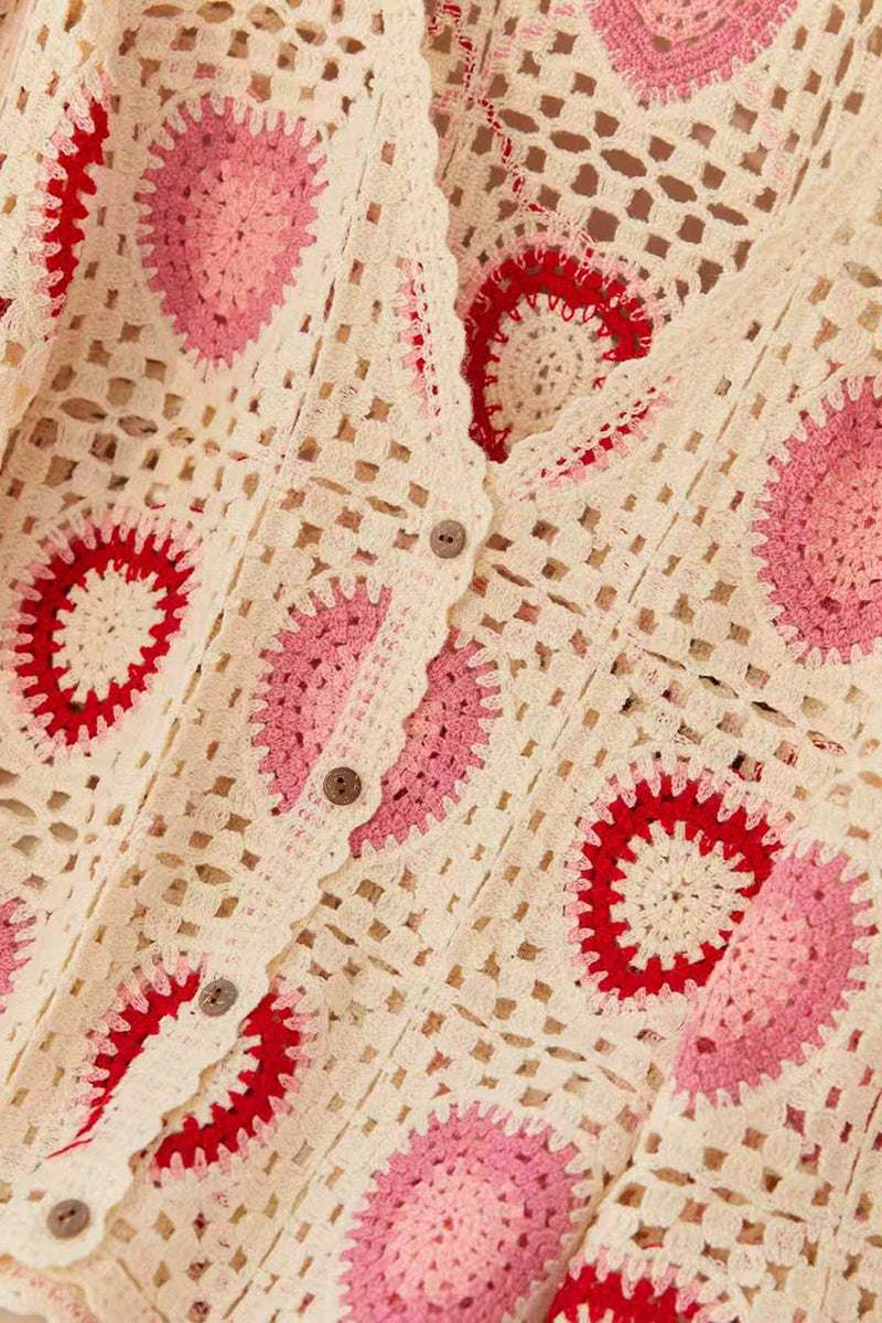 Crochet Heart Pattern Cardigan