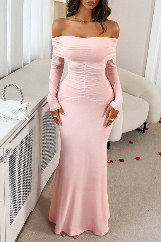 Off-Shoulder Long Sleeve Bodycon Dress