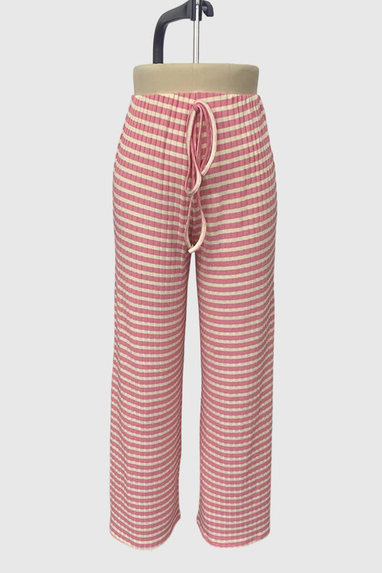 Checkered Drawstring Casual Pants