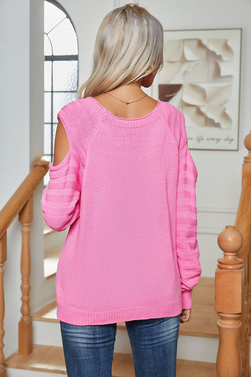Cutout Button Sweater