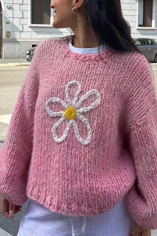 Floral Detail Knit Sweater