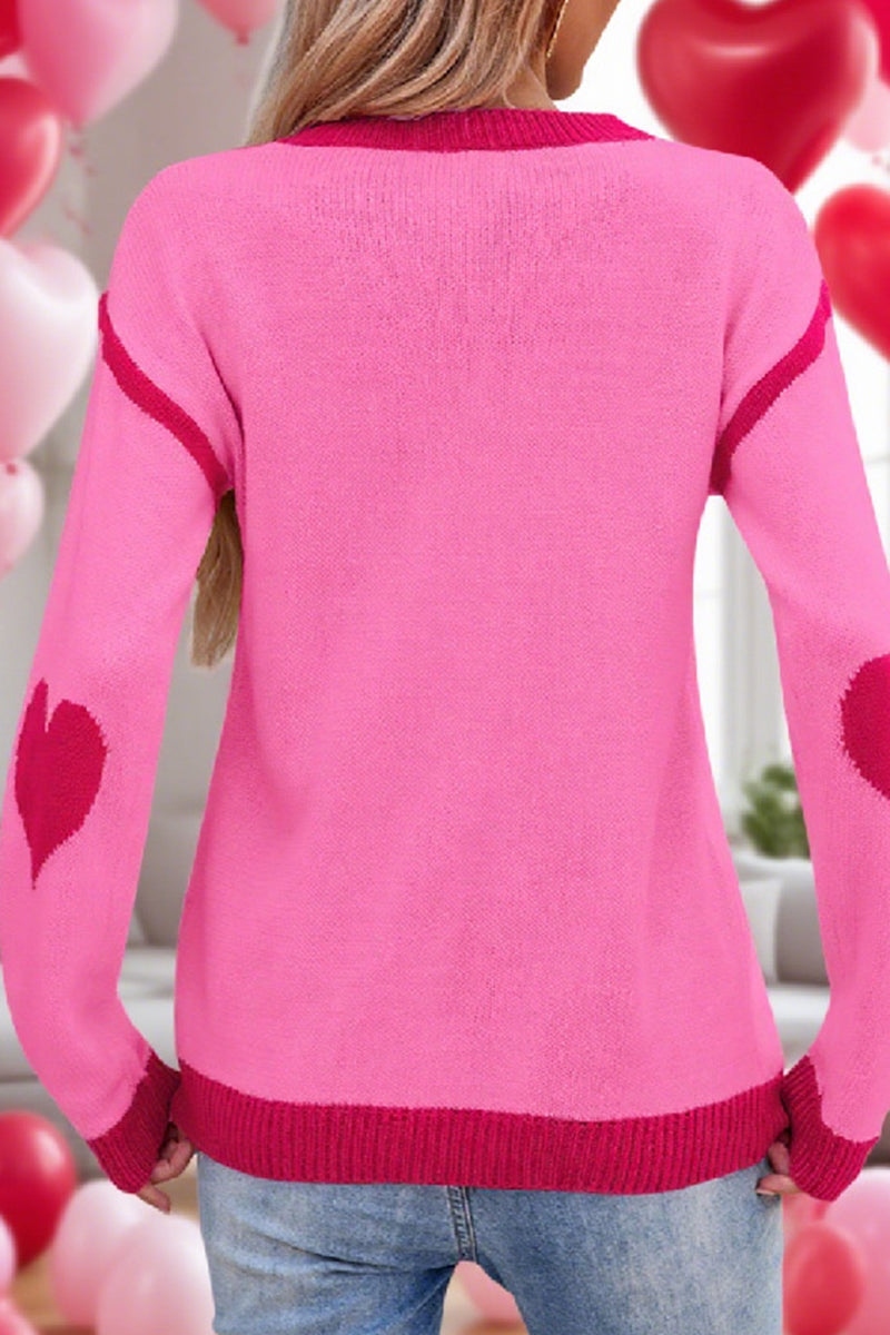 Heart Motif Relaxed Fit Sweater