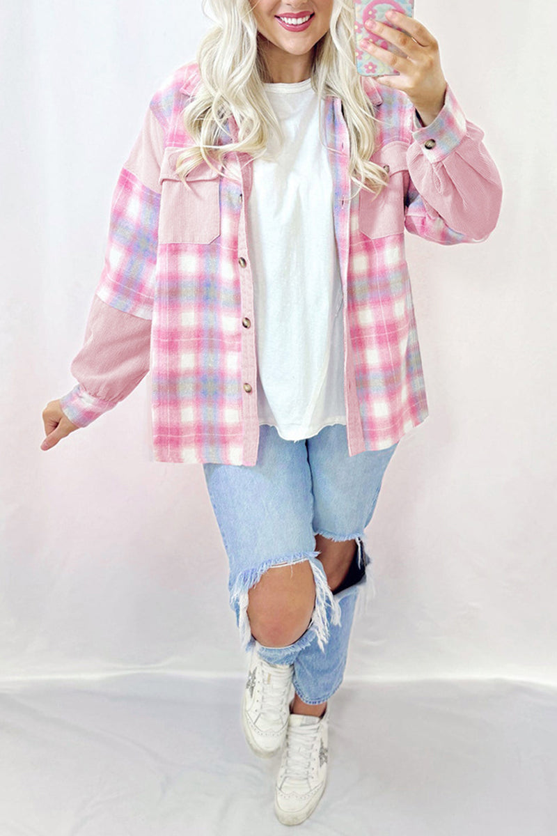 Casual Plaid Button-Up Shacket