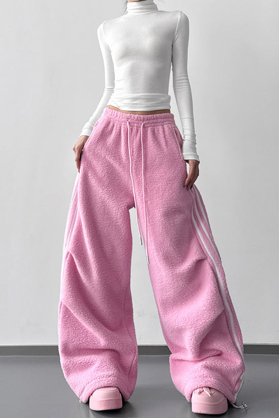 Wide-Leg Drawstring Casual Pants