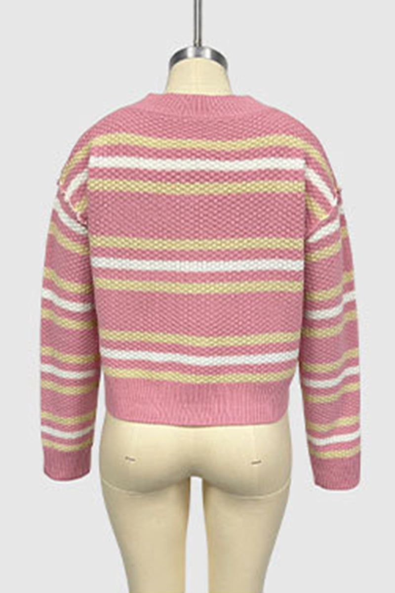 Striped Button-Up Cardigan