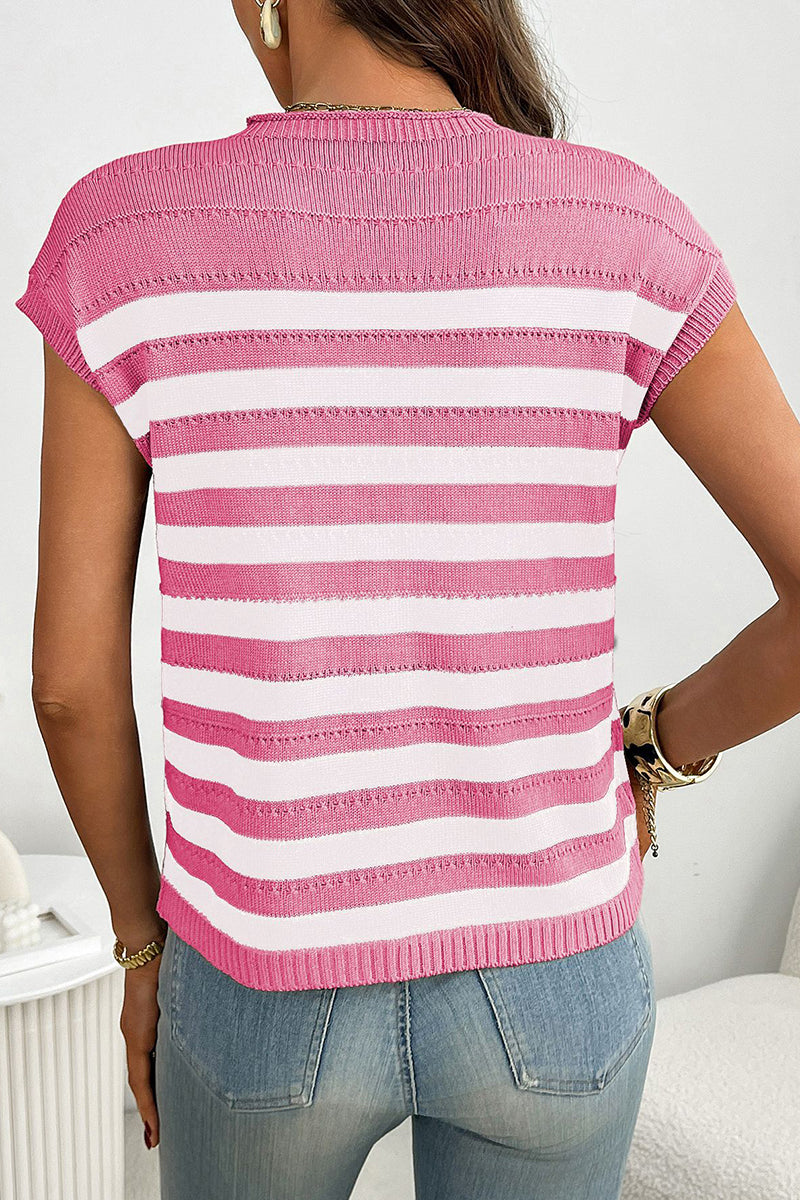 Striped Sleeveless Sweater Vest