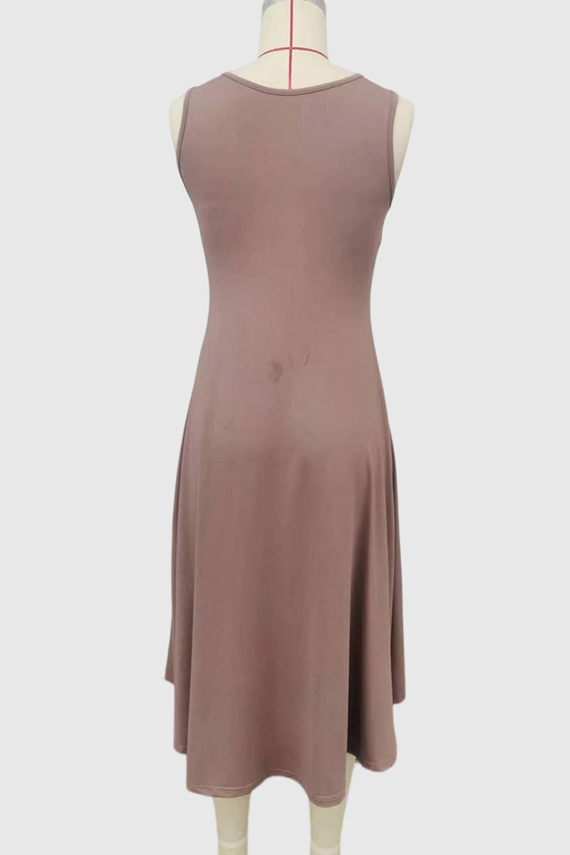 Asymmetric Sleeveless Casual Dress