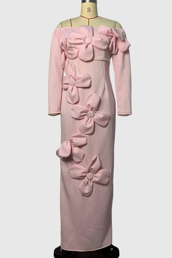 Off Shoulder Bow Detail Midi Dress