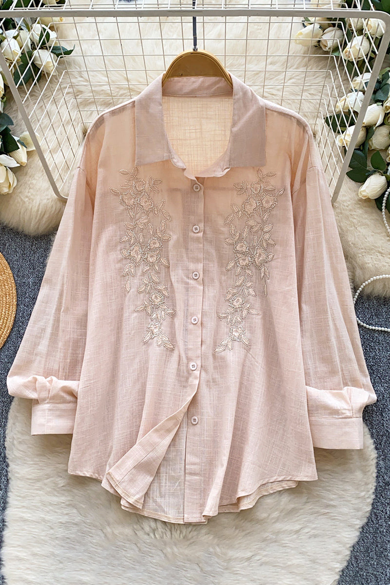Floral Pattern Button-Up Shirt