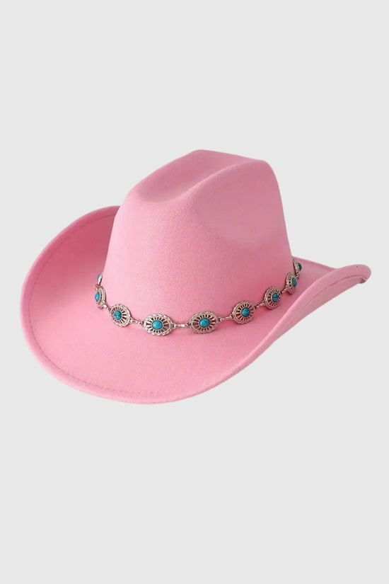 Western-Inspired Gemstone-Embellished Hat