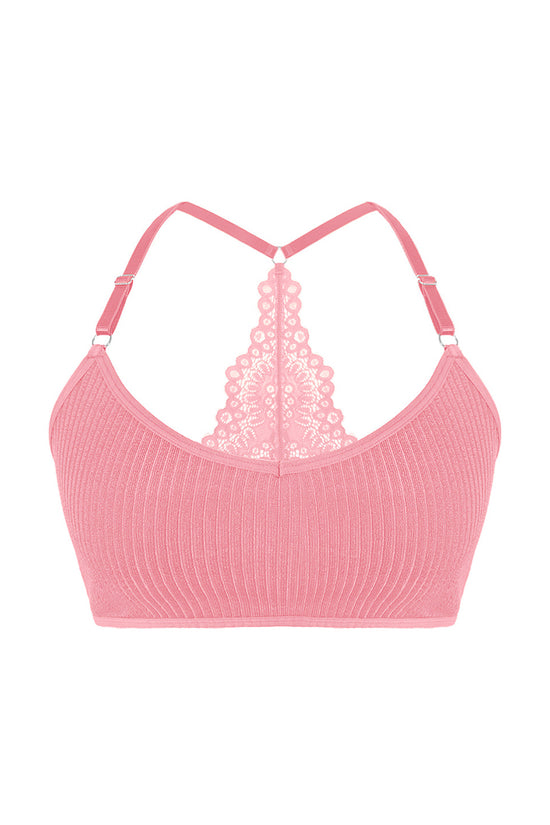 Lace Back Strappy Bralette