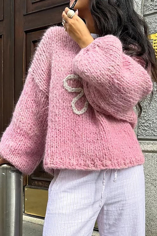 Floral Detail Knit Sweater