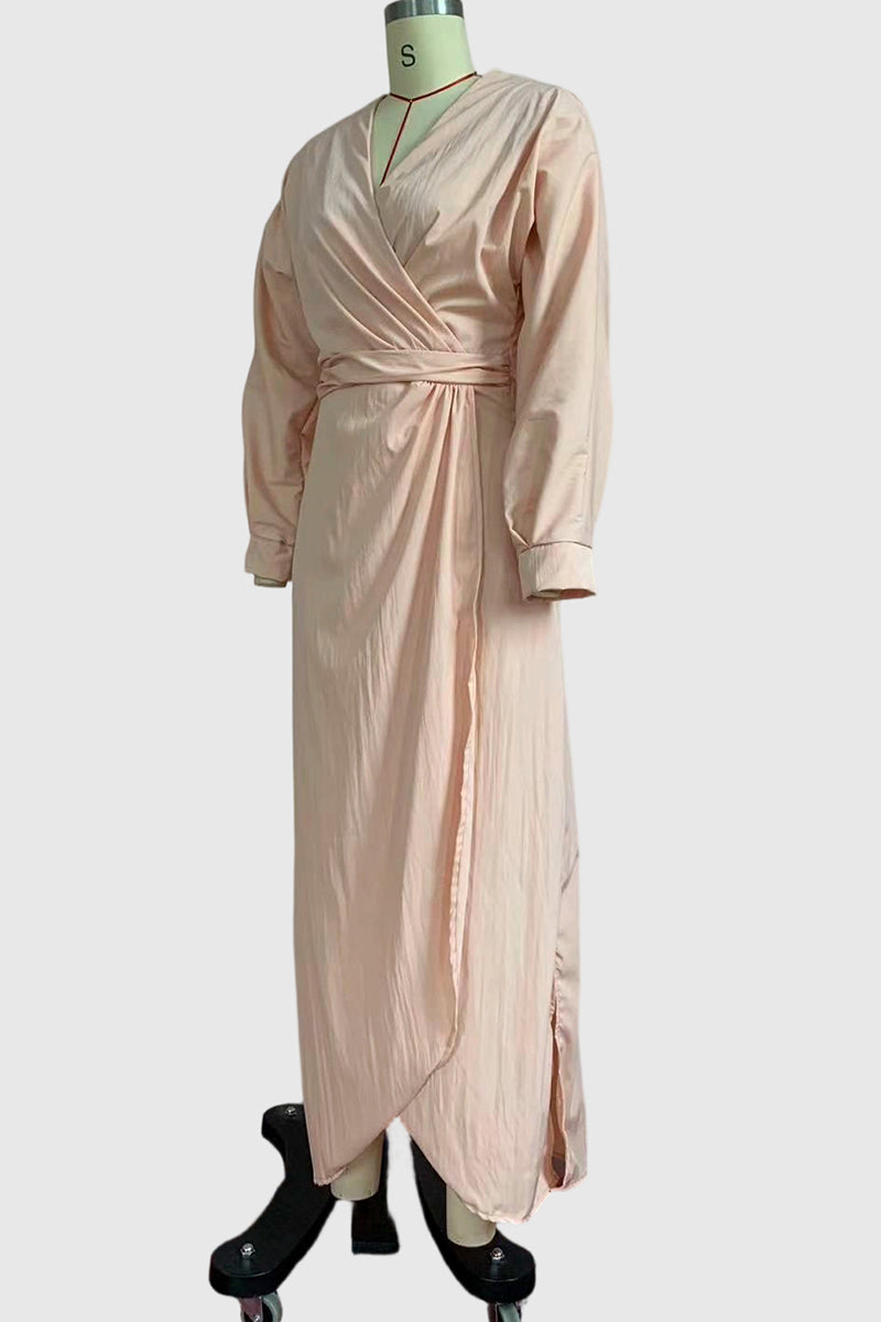 Elegant Draped Casual Maxi Dress
