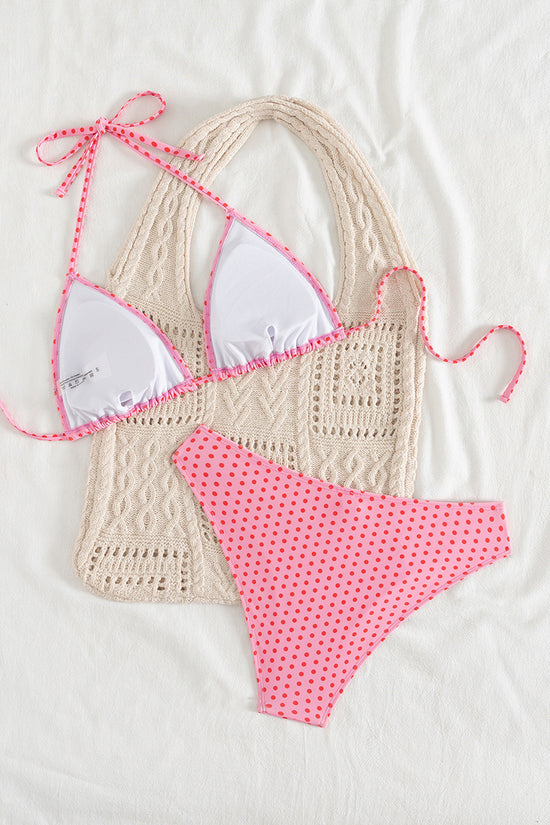 Polka Dot Halter Bikini Set