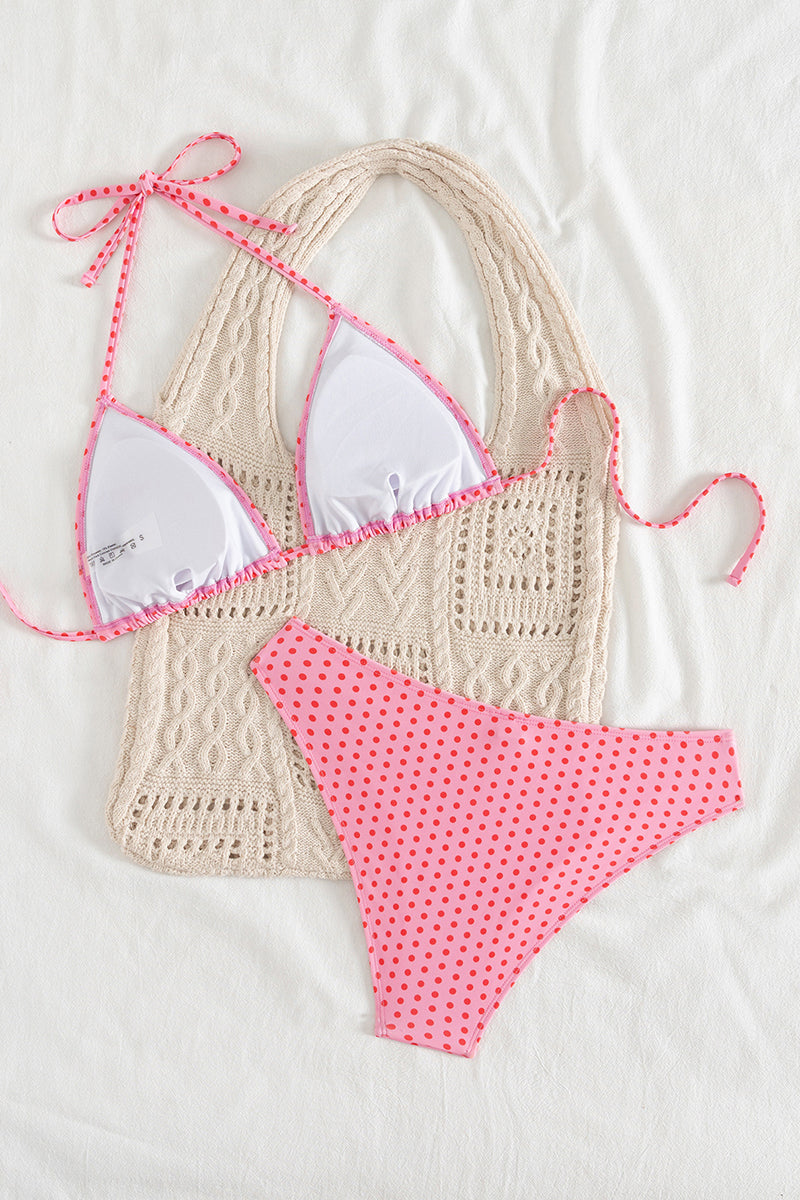 Polka Dot Halter Bikini Set