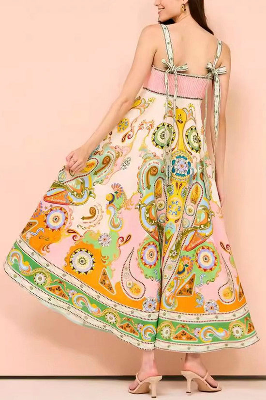 Graphic Print Sleeveless Maxi Dress