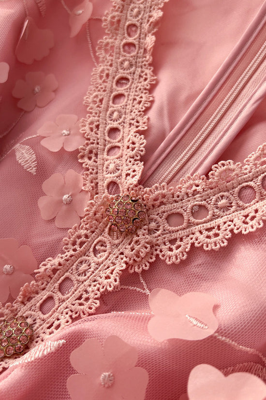 Floral Lace Long Sleeve Casual Dress