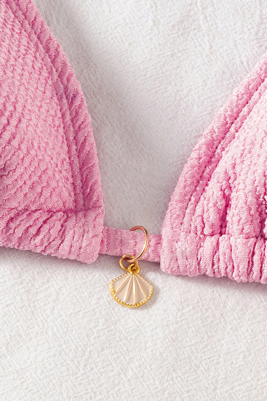 Textured Triangle Bikini Set