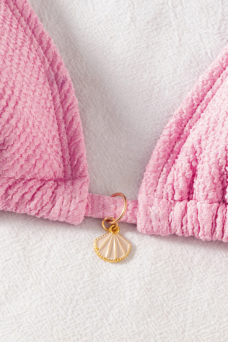 Textured Triangle Bikini Set