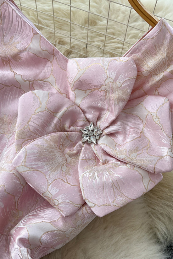 Floral Bow Casual Maxi Dress