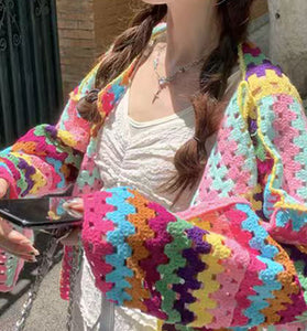 Vibrant Patchwork Cardigan