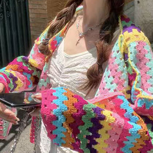 Vibrant Patchwork Cardigan