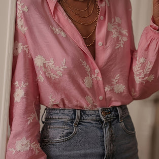 Floral V-Neck Blouse