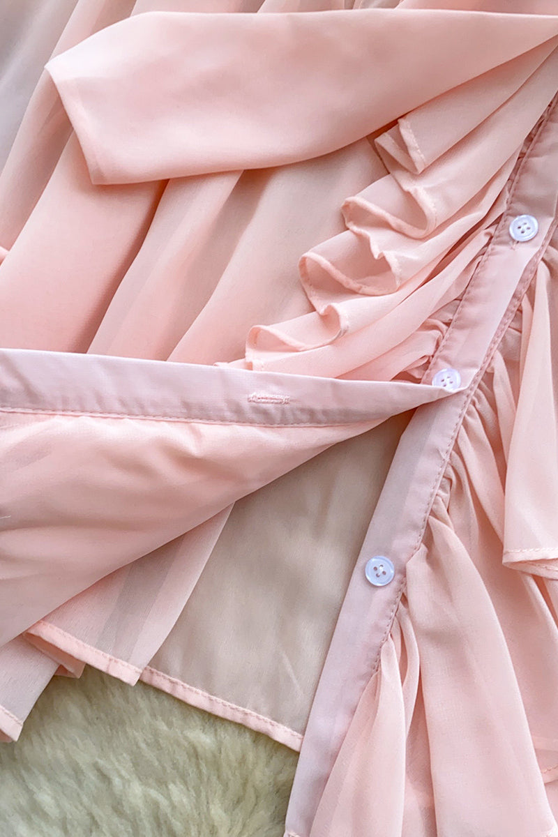 Elegant Bow Tie Ruffle Blouse