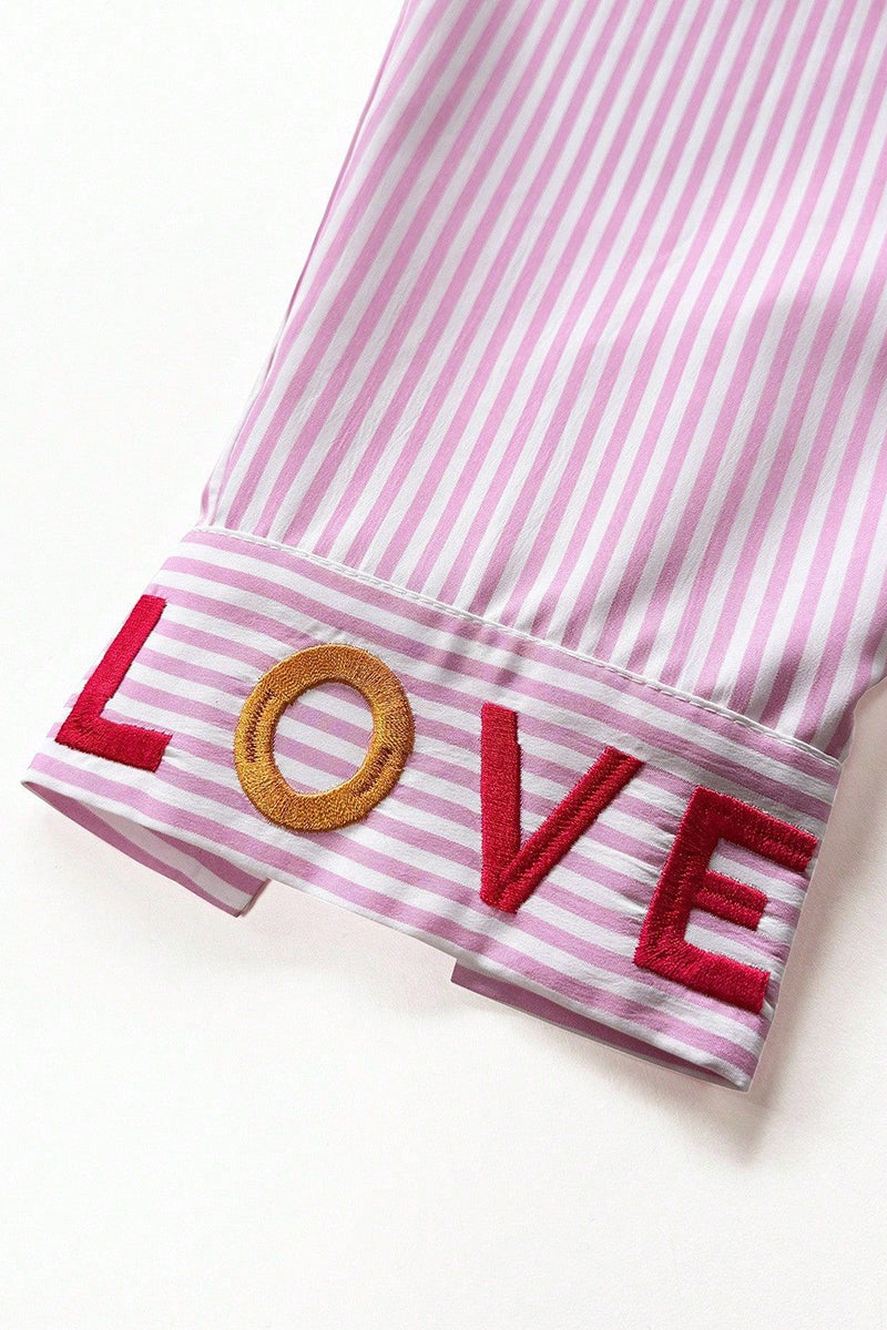 Striped Button-Up Blouse
