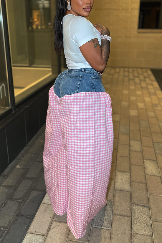 Chic Checkered Pants and Tee Set