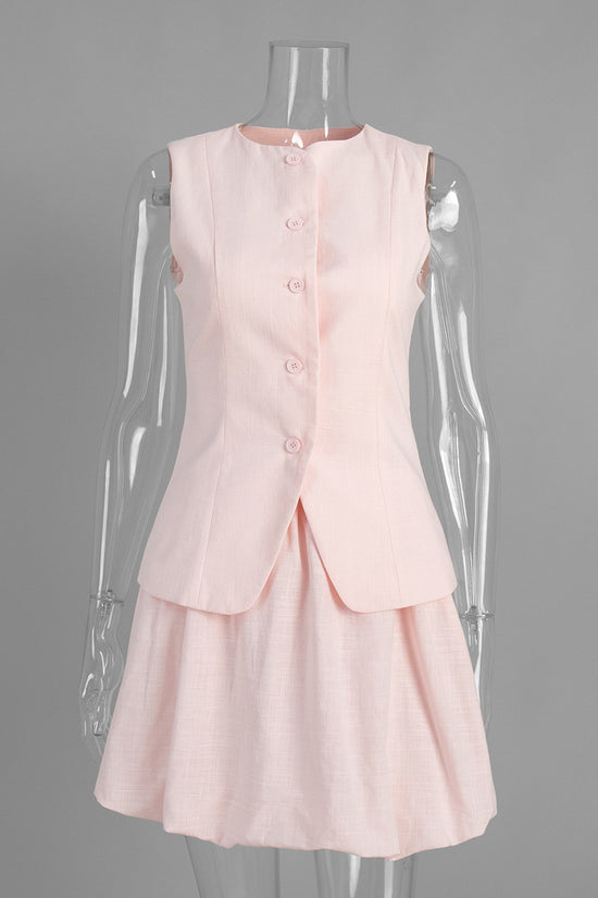 Elegant Sleeveless Skirt Set