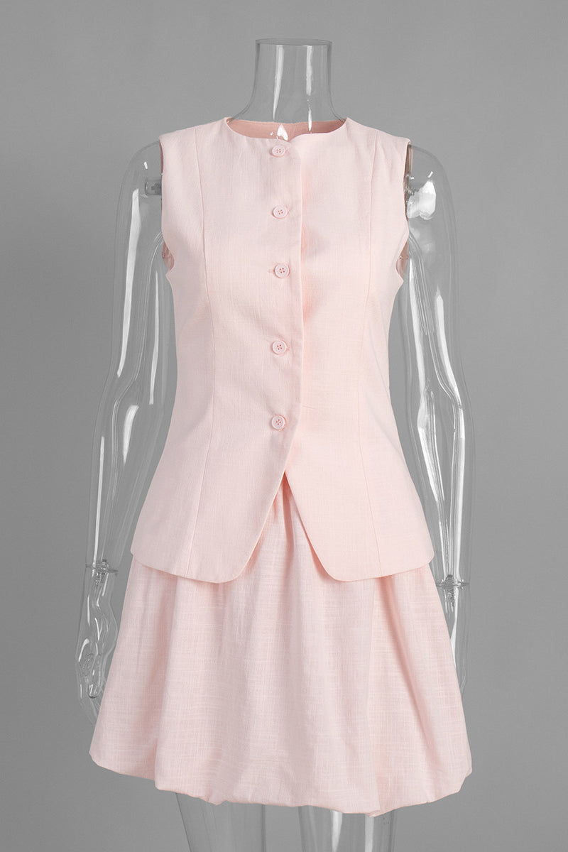 Elegant Sleeveless Skirt Set