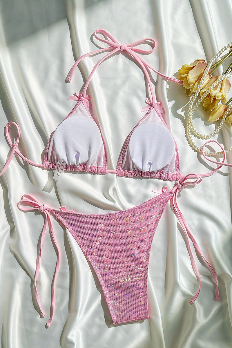 Shimmer Tie-Up Bikini Set