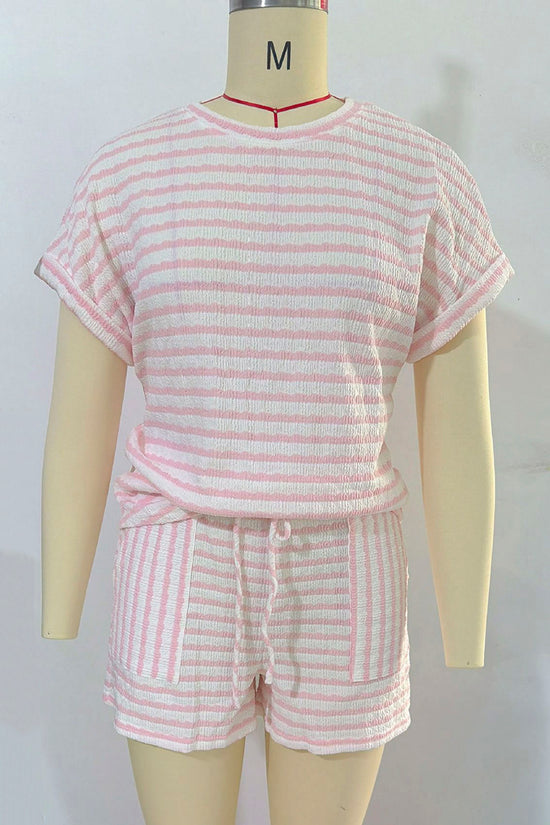 Striped Cozy Short Sleeve Set