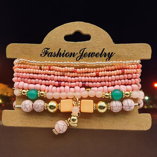 Multilayer Beaded Bracelet Set