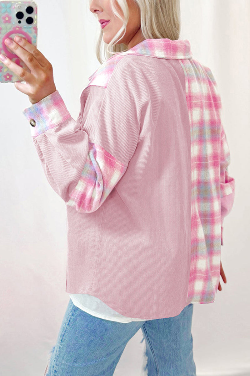Casual Plaid Button-Up Shacket