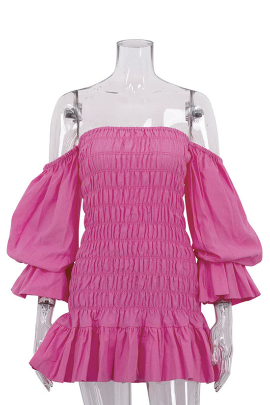 Off-Shoulder Ruffled Casual Dress