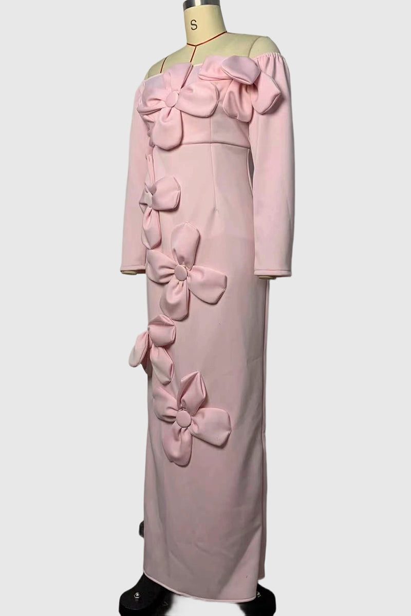 Off Shoulder Bow Detail Midi Dress
