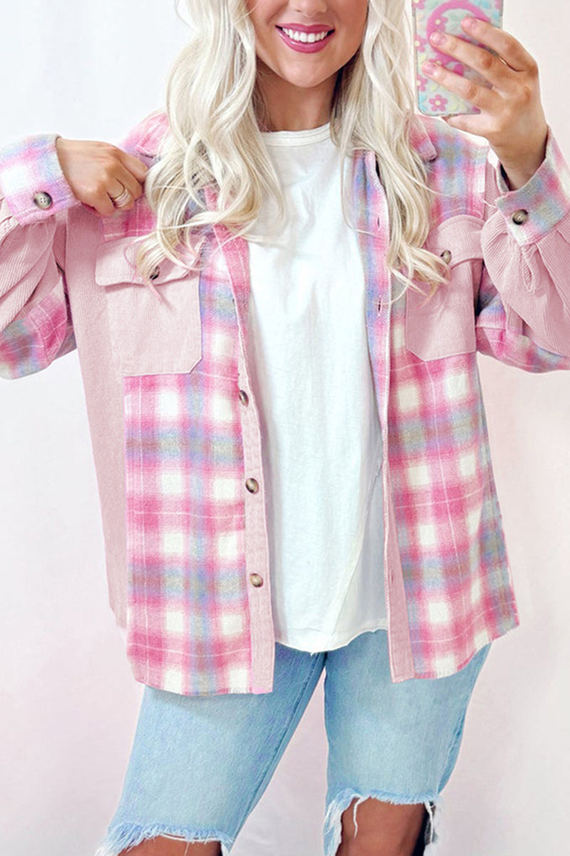 Casual Plaid Button-Up Shacket
