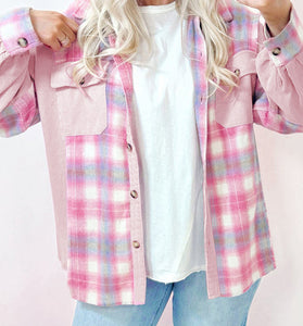 Casual Plaid Button-Up Shacket