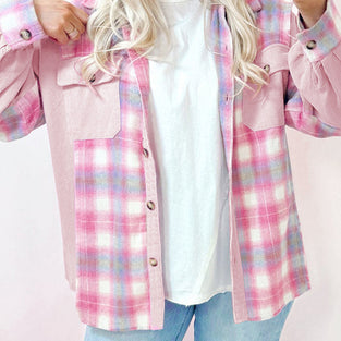 Casual Plaid Button-Up Shacket