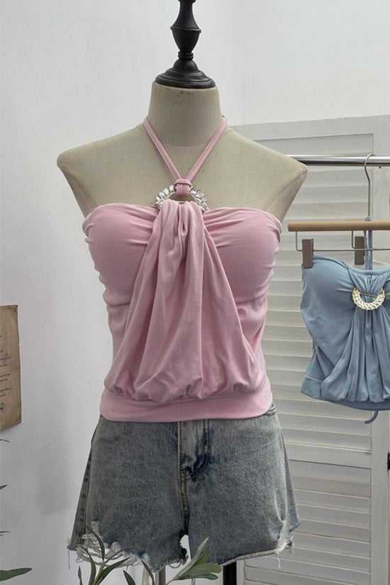 Elegant Gathered Halter Top