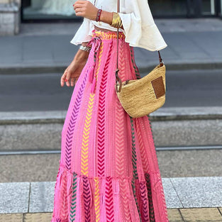 Boho Tiered Casual Maxi Skirt