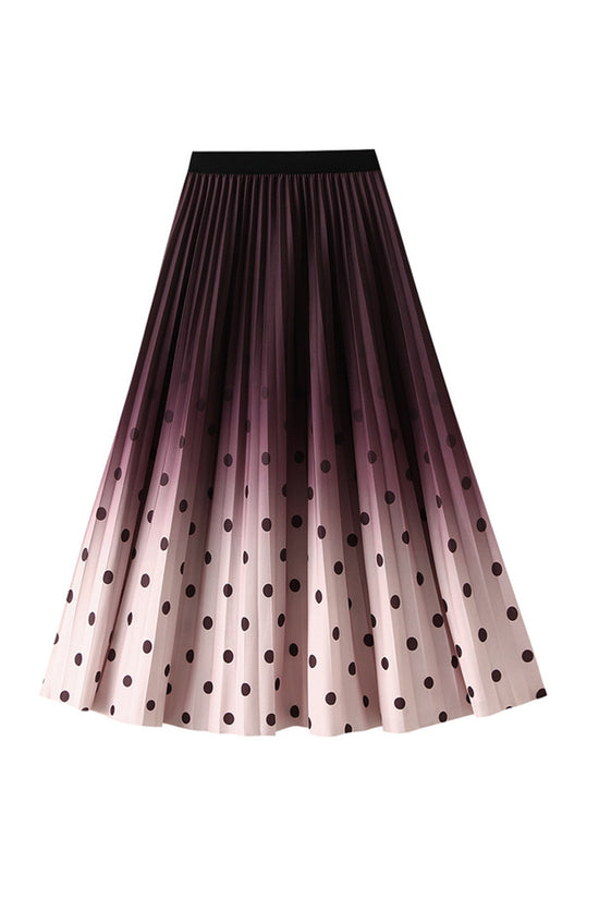 Polka Dot Ombre Midi Skirt