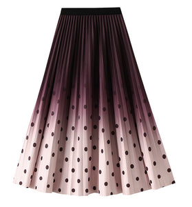 Polka Dot Ombre Midi Skirt