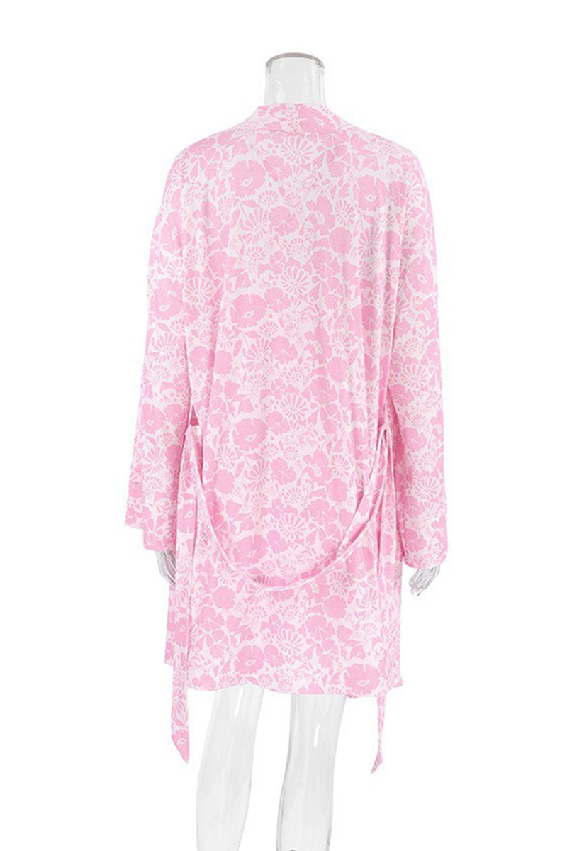 Floral Pattern Kimono Pajama Set