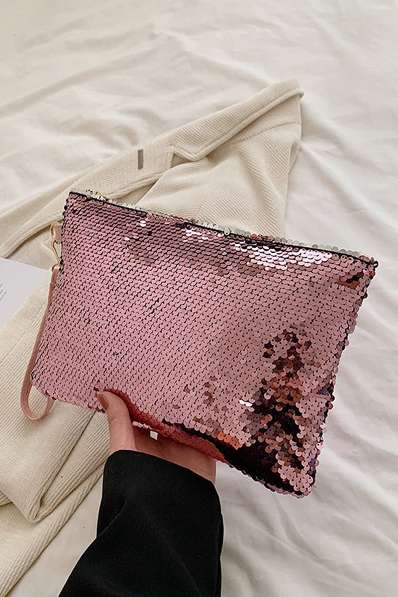 Sequin Clutch with Wrist Strap